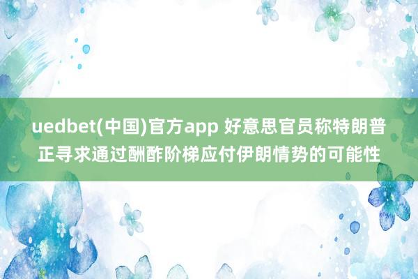 uedbet(中国)官方app 好意思官员称特朗普正寻求通过酬酢阶梯应付伊朗情势的可能性
