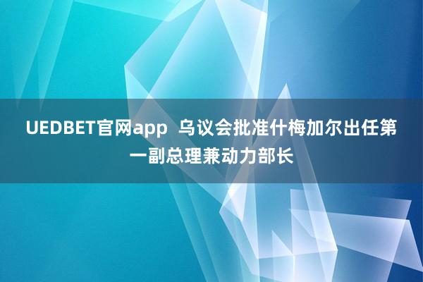 UEDBET官网app  乌议会批准什梅加尔出任第一副总理兼动力部长