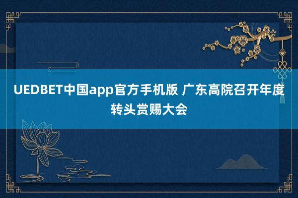 UEDBET中国app官方手机版 广东高院召开年度转头赏赐大会