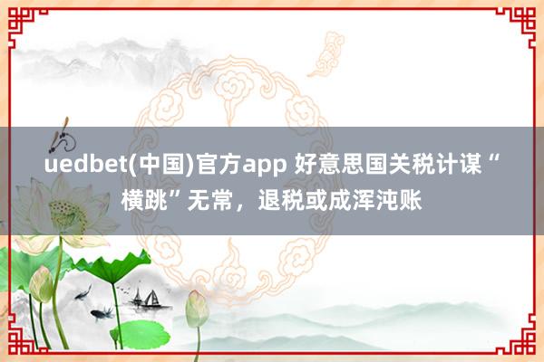 uedbet(中国)官方app 好意思国关税计谋“横跳”无常，退税或成浑沌账