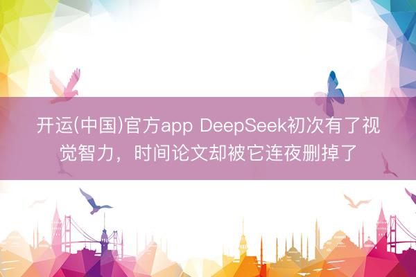 开运(中国)官方app DeepSeek初次有了视觉智力，时间论文却被它连夜删掉了