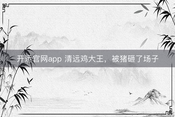 开运官网app 清远鸡大王，被猪砸了场子