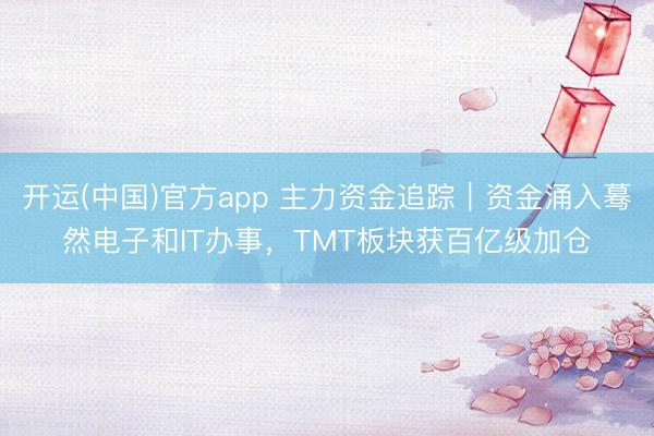 开运(中国)官方app 主力资金追踪｜资金涌入蓦然电子和IT办事，TMT板块获百亿级加仓